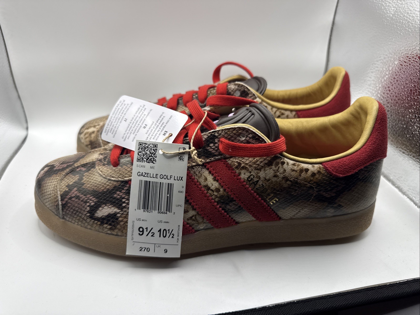 Adidas Gazelle Golf Lux Spikeless Golf Shoes Preloved Brown JP7703 Men's Sz 9.5 Adidas Gazelle Golf Lux Spikeless Golf Shoes Preloved Brown JP7703 Men's Sz 9.5