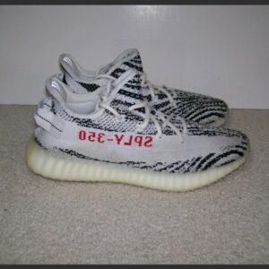 SZ 9 ADIDAS YEEZY BOOST 350 V2 KANYE WEST ZEBRA CP9654 CORE BLACK BELUGA SESAME