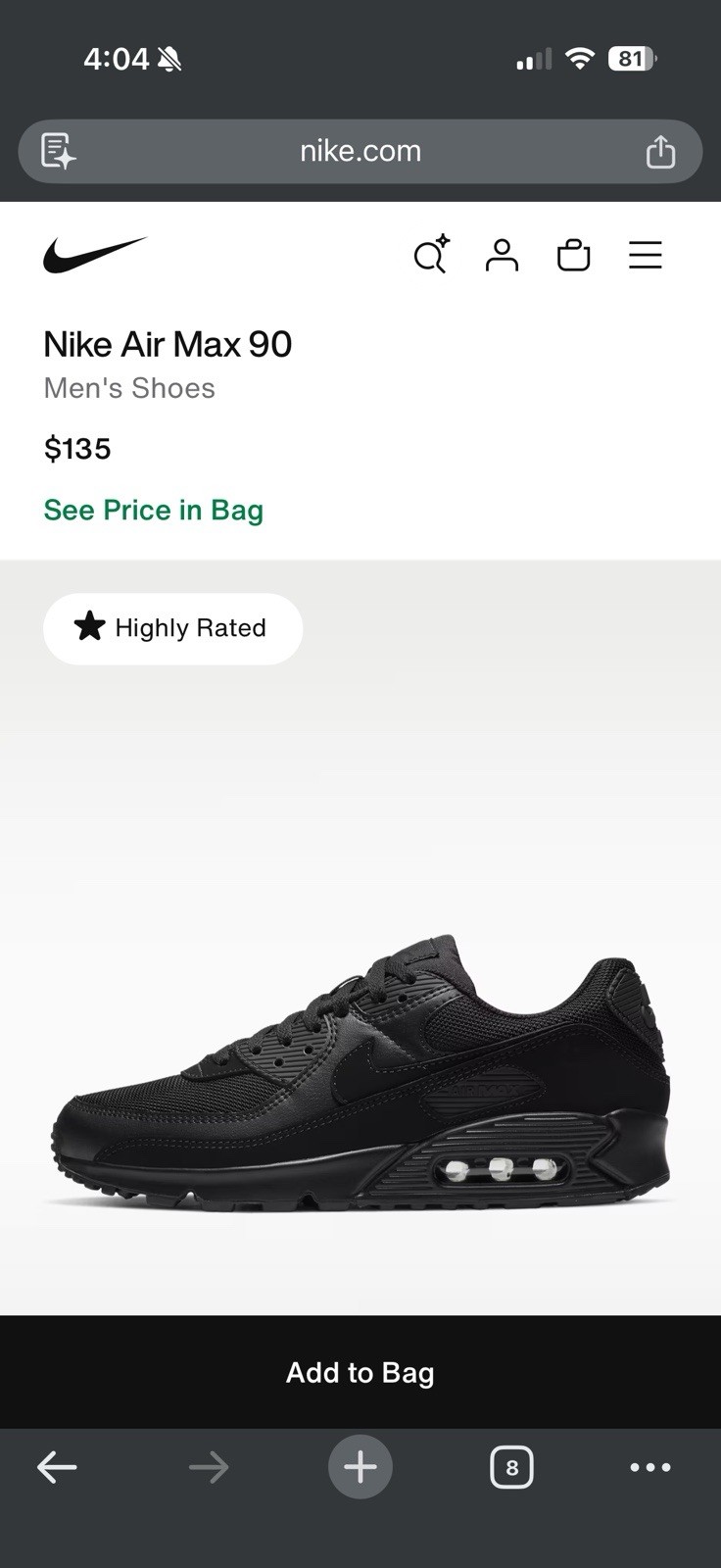Nike Air Max 90 Triple Black 2020 CN8490-003 Black/Black-White-Black Sneaker Nike Air Max 90 Triple Black 2020 CN8490-003 Black/Black-White-Black Sneaker