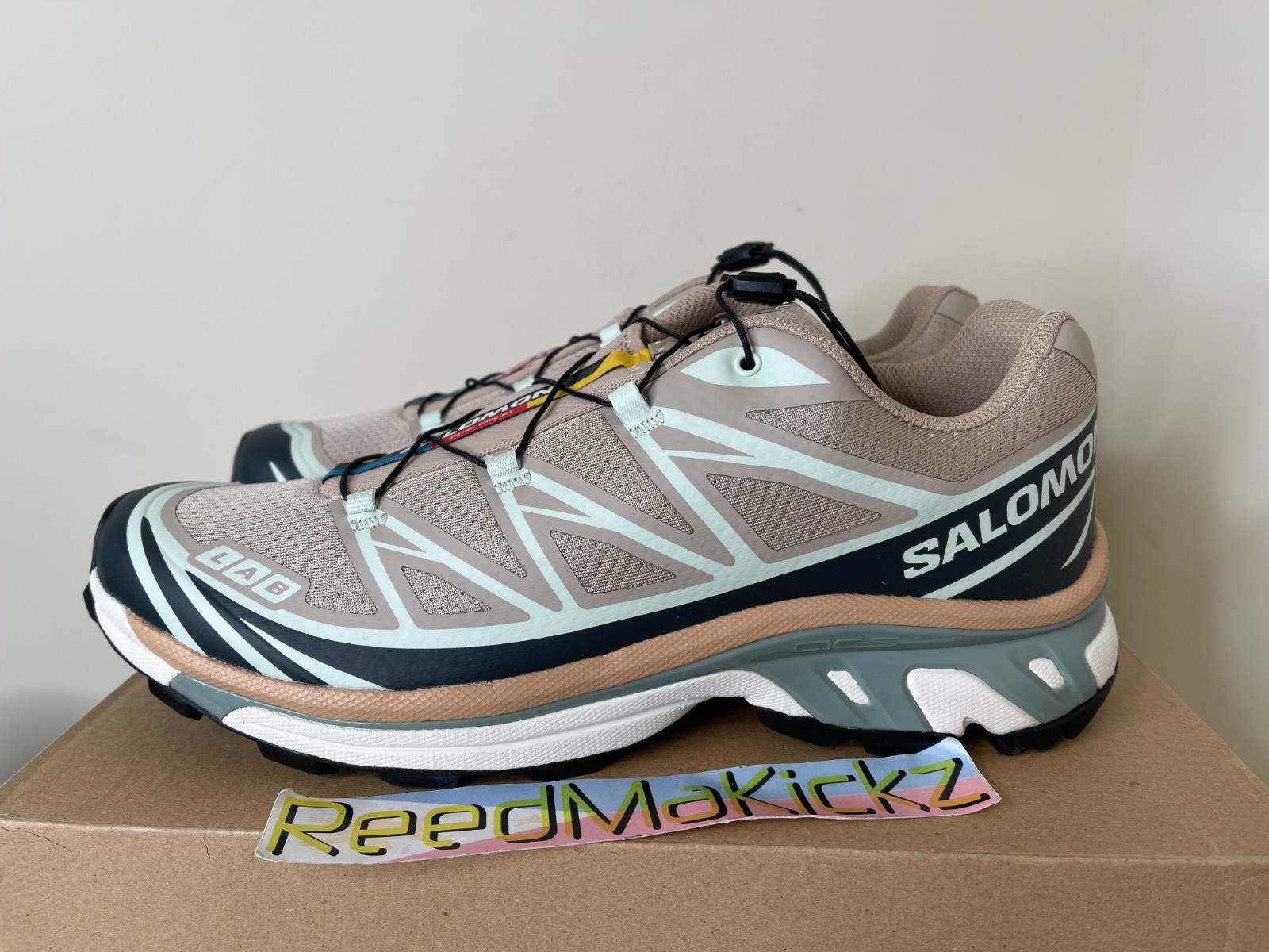 Salomon XT-6 Oxford Tan Carbon Clearly Aqua Mens L47737400 Salomon XT-6 Oxford Tan Carbon Clearly Aqua Mens L47737400