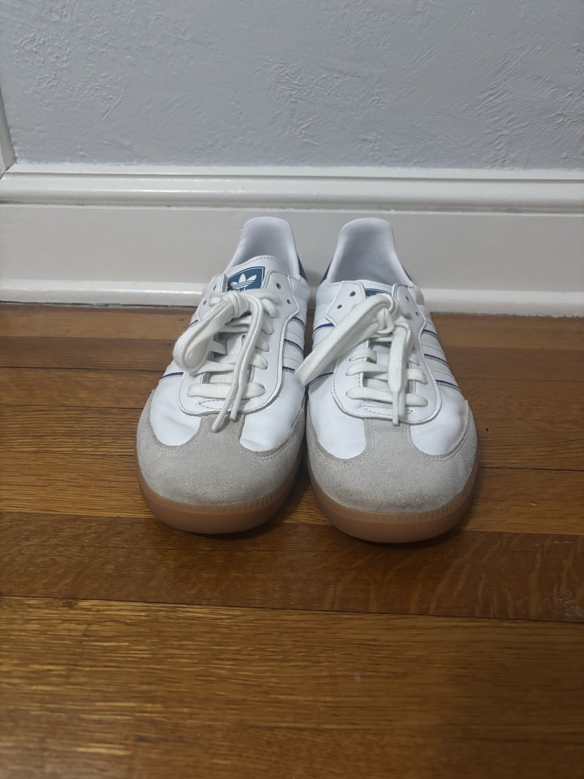 adidas Samba OG White Blue Gum 019472 Men's Athletic Shoes adidas Samba OG White Blue Gum 019472 Men's Athletic Shoes - Image 3