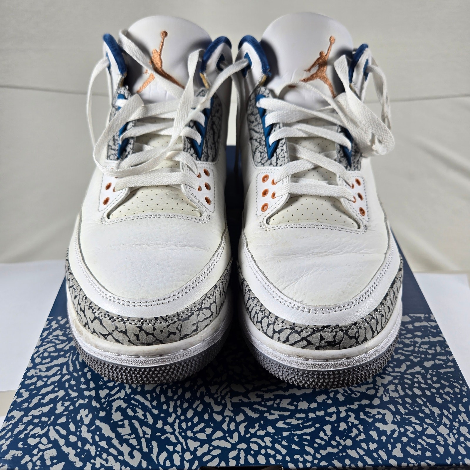 Nike Air Jordan 3 Retro "Washington Wizards" White Blue Athletic Shoe Size 11 Nike Air Jordan 3 Retro "Washington Wizards" White Blue Athletic Shoe Size 11 - Image 3
