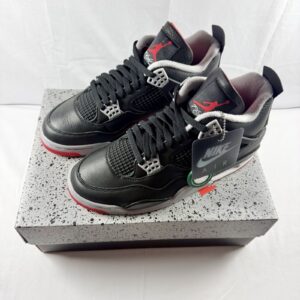 Jordan Air Jordan 4 Retro Bred Reimagined Black/Red/Grey Leather Sneaker