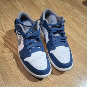Jordan Air Jordan 1 Low True Blue Cement Gray White Men's Lace Up 553558-412