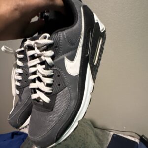 nike air max 90 black white low top lace up men's athletic sneakers