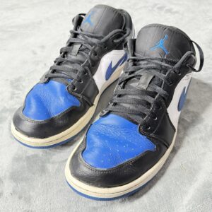 nike air jordan 1 low shoes mens size 13 black blue white 553558 140 sneakers