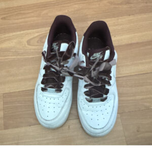 nike air force 1 white brown low top men's athletic sneakers lace up