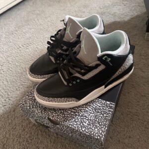 jordan air jordan 3 retro black green glow wolf grey leather ct8532 031 2024
