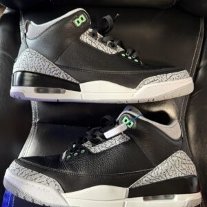 air jordan retro 3 black green glow men’s size 12 ct8532 031 nike basketball