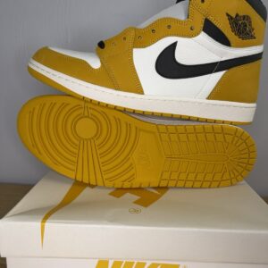 jordan 1 retro high og yellow ochre black white sail dz5485 701 size 14