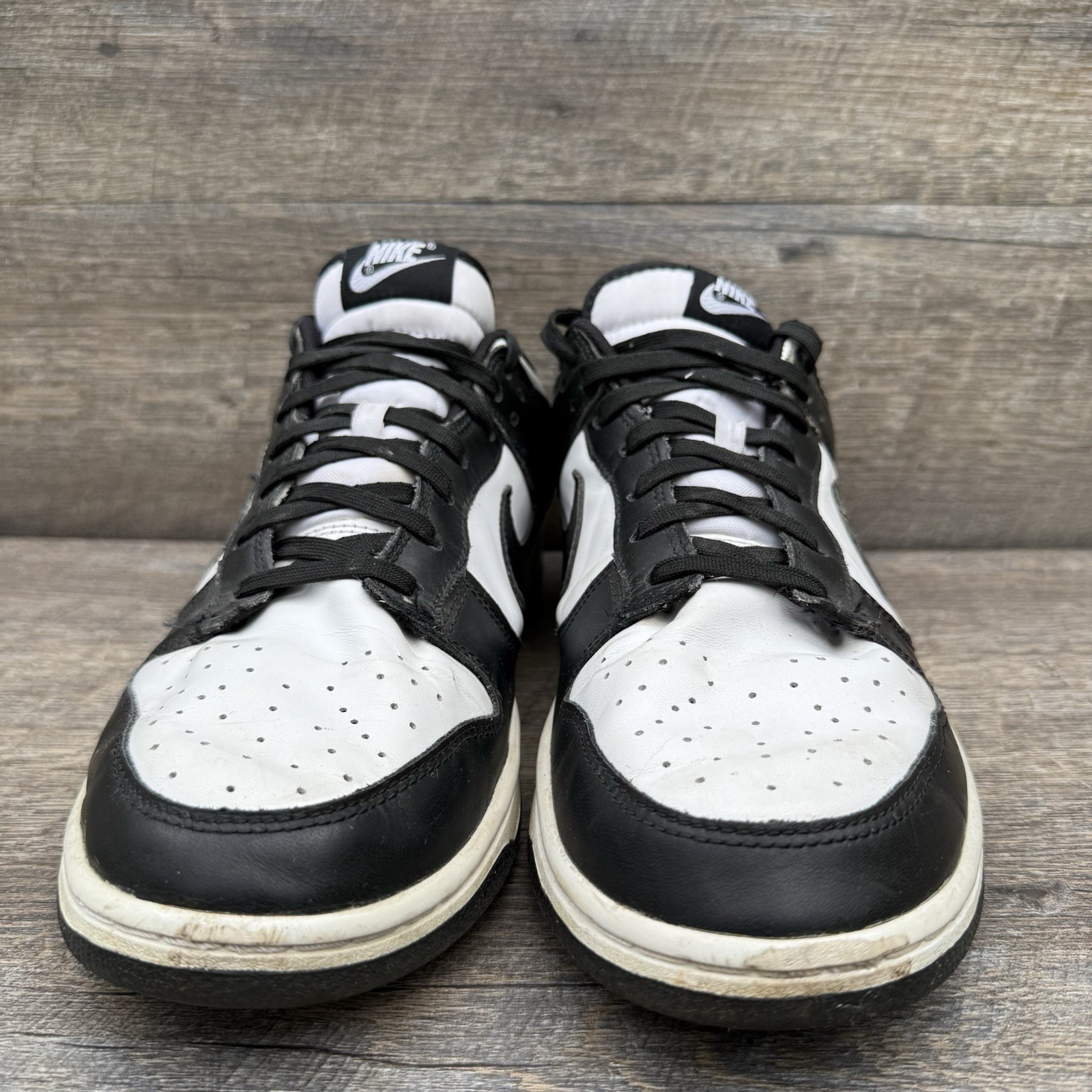 nike dunk low black white panda leather sneakers us size 11.5 men's dd1391 100 nike dunk low black white panda leather sneakers us size 11.5 men's dd1391 100