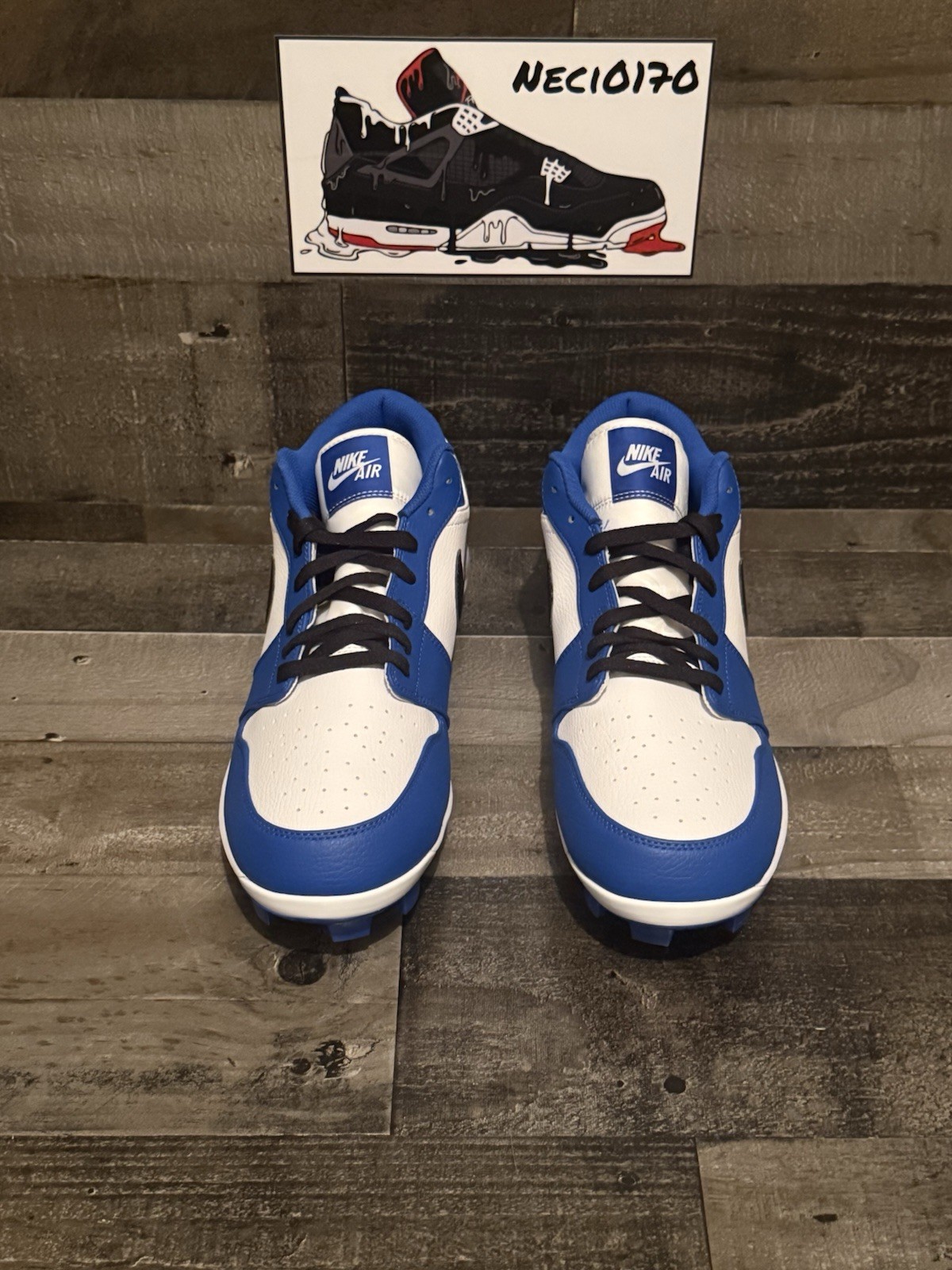 nike air jordan 1 low mcs blue/black/white baseball cleats men's 13 cj8524 411 nike air jordan 1 low mcs blue/black/white baseball cleats men's 13 cj8524 411