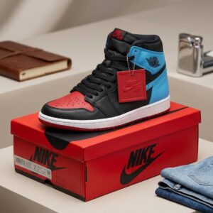 jordan 1 retro high og chicago lost & found red black leather men's sneaker