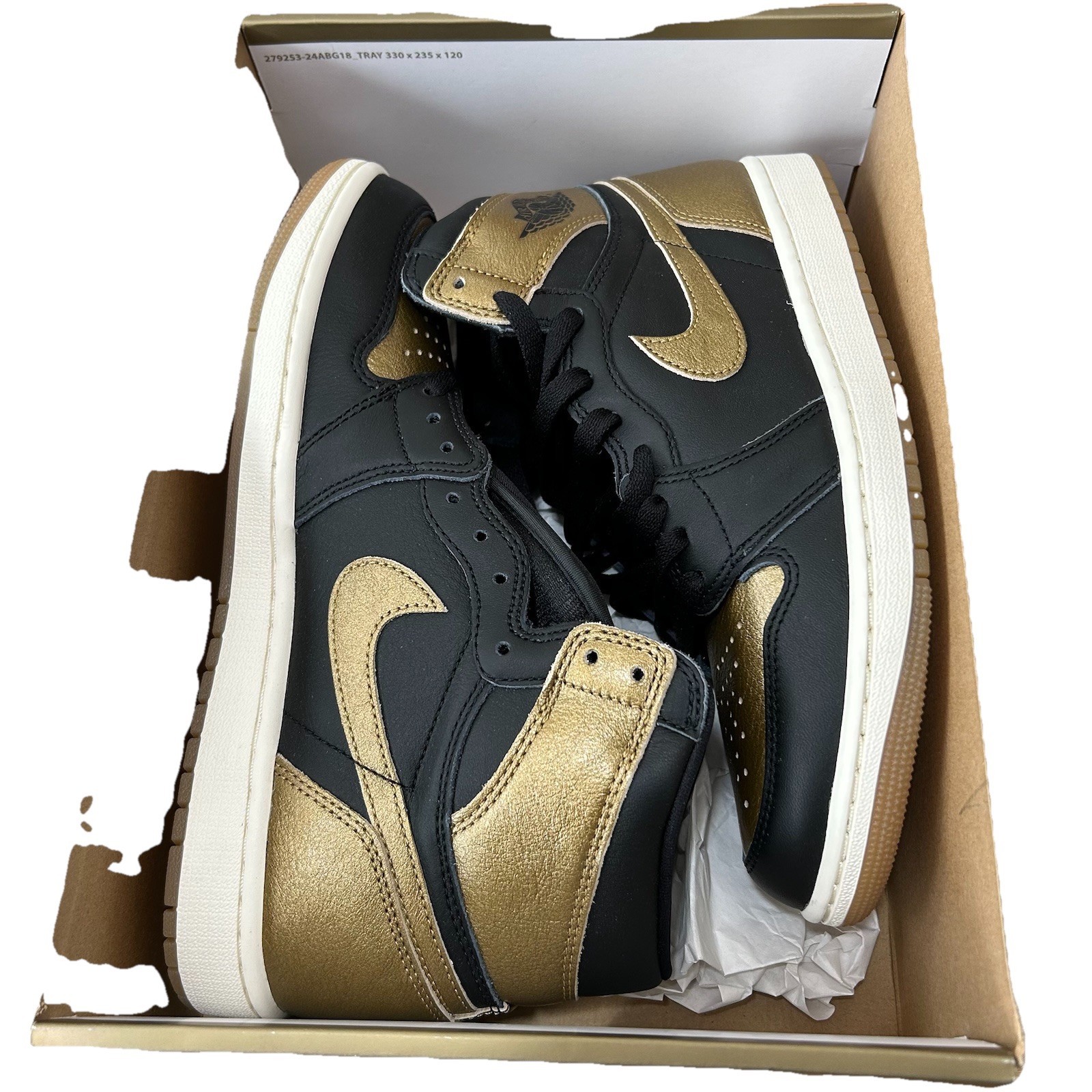 new nike air jordan 1 retro high og men’s sneakers sz 9.5 black/gold dz5485 071 new nike air jordan 1 retro high og men’s sneakers sz 9.5 black/gold dz5485 071