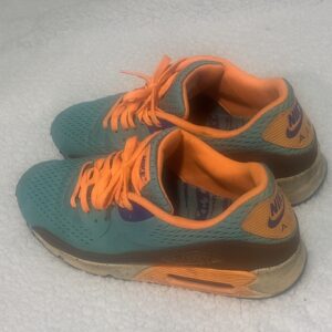 nike air max 90 teal orange purple swoosh men’s sneakers used size 12