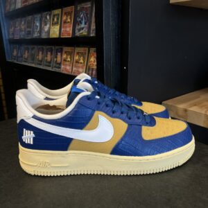 nike air force 1 low sp undefeated 5 on it blue yellow croc size 8, preowned no