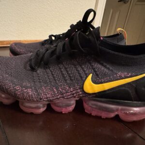 men’s nike air vapormax flyknit 2 gridiron “pink blast “ orange sz 12 sneakers