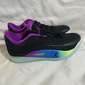 jordan men’s low top lace up sneakers black/purple/blue/green zion
