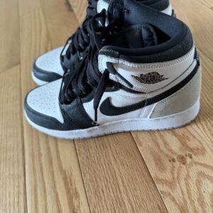 nike air jordan 1 retro high og black white high top leather upper sneakers