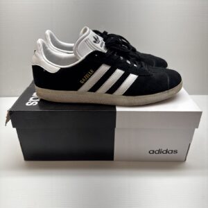 adidas originals gazelle men size 9.5 us black white gold suede shoes bb5476