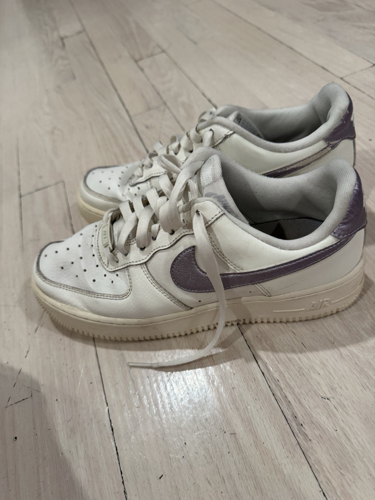 nike white purple air force 1 lace up leather women’s sneakers nike white purple air force 1 lace up leather women’s sneakers