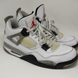 Nike Jordan 4 White Cement 2016 Men's Size 10.5 Grey And White Good Shape