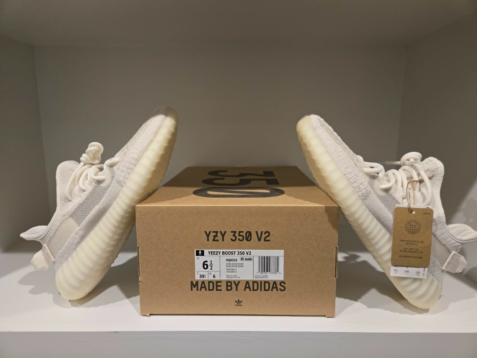 adidas yeezy boost 350 v2 all bone white men sz 6.5 hq6316 new adidas yeezy boost 350 v2 all bone white men sz 6.5 hq6316 new