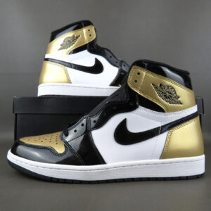 nike shoes 2018 air jordan 1 high patent black metallic gold toe sz 11 mens