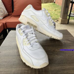 nike shoes mens 11.5 air max 90 running sneakers 302519 113 white leather