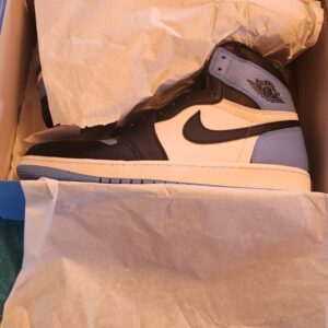 air jordan 1 retro og high unc toe university blue/white/black, size 12