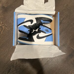 air jordan 1 low gs unc toe university blue/white/ black