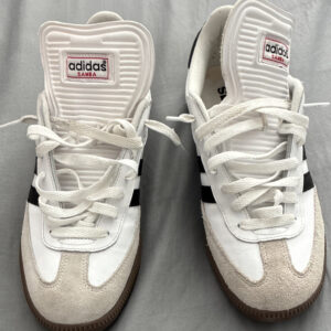 adidas samba men's low top lace up sneakers white/black gum rubber sole