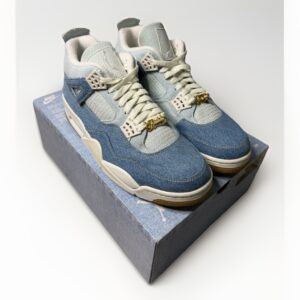 womens air jordan 4 retro tex worn blue denim ib6716 100 wmns 11.5/mens 9.5.