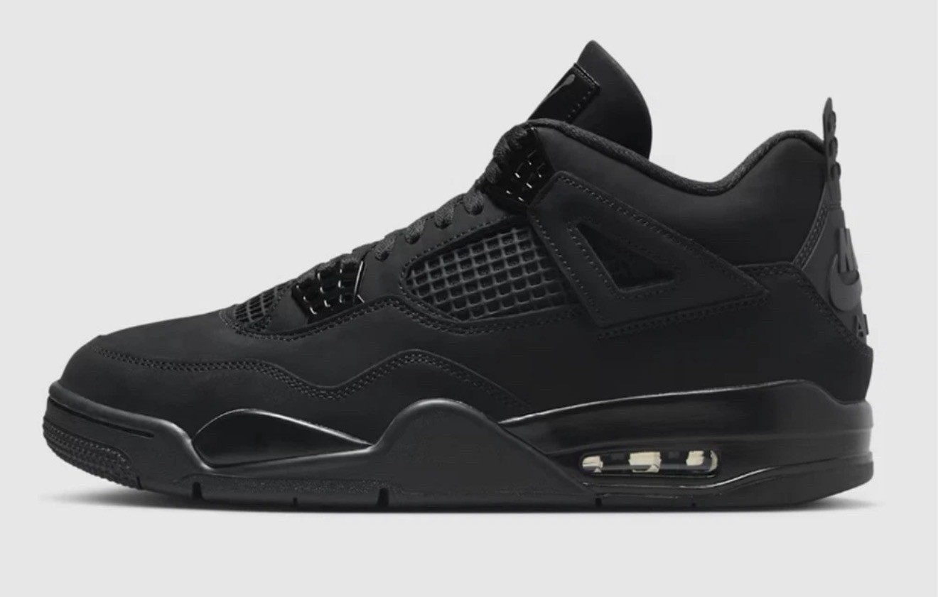 Jordan Air Jordan 4 Retro Black Cat 2025 FV5029-010 Nubuck Black Men's Sneaker Jordan Air Jordan 4 Retro Black Cat 2025 FV5029-010 Nubuck Black Men's Sneaker - Image 3