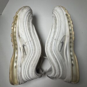 Pre Owned Fair  No Insoles No Box Nike Air Max 97 Triple White Men Size 9