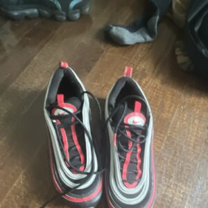 Nike Air Max 97 Reflective Bred Black Red Silver Sneakers 921826-014 Men's