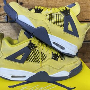 Nike Air Jordan 4 Retro Mid Lightning Sz 8.5 US CT8527-700 Yellow Grey W/ Box