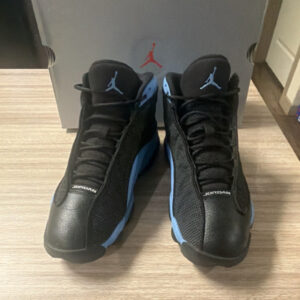 Jordan Air Jordan 13 Mid Top Black Blue Lace Up Men's Athletic Sneakers