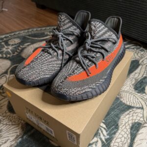 adidas Yeezy Boost 350 V2 Carbon Beluga HQ7045 Gray Orange 2023 Men Sneaker