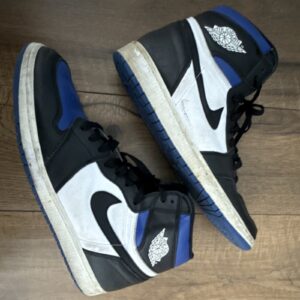 Nike Air Jordan 1 Retro High OG Royal Black White Blue Leather High Top Sneakers