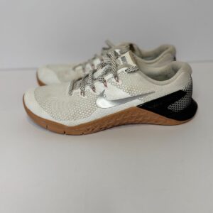 Nike Free X Metcon 4 Womens 7.5 White Silver Gum Training Shoes Gym Sneakers