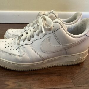 Nike Air Force 1 07 Shoes Mens Size 8 White Leather Low Top Sneakers CW2288-111