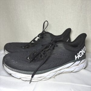 hoka one one clifton 7 mens running shoes black white 1110508 bwht
