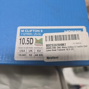 hoka clifton 9 sneakers zest/lime glow new 10.5d