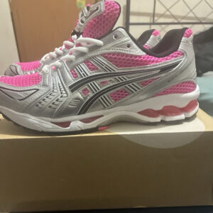 asics gel kayano 14 pink glow silver/pink/black mesh sneakers 1201a019 700