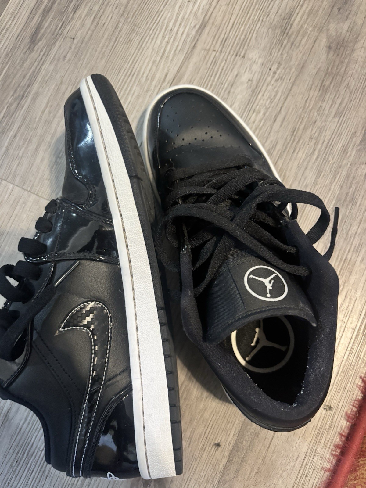 air jordan 1 low all star, black/white patent leather air jordan 1 low all star, black/white patent leather