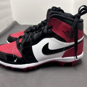 nike jordan 1 men size 11 mid football cleats patent leather bred fj6805 601 new