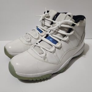 jordan air jordan 11 retro legend blue white/legend blue high top sz 14