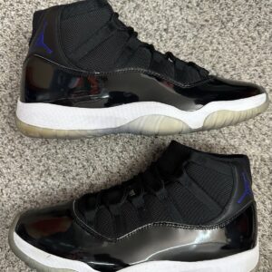 air jordan 11 retro high space jam black blue win white size 10.5