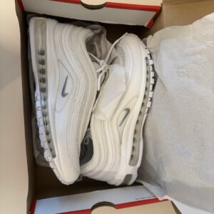 nike air max 97 triple white wolf gray low top men's sneakers 921826 101